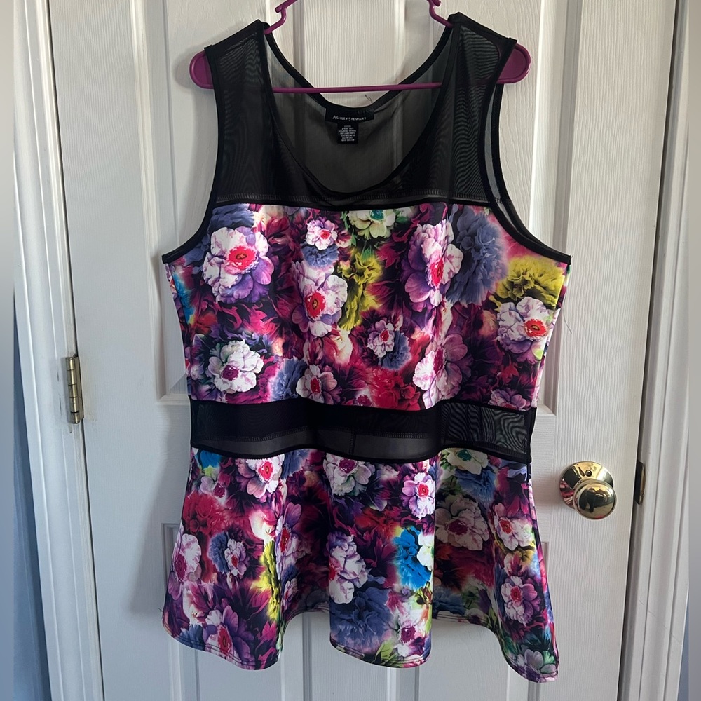 Cute Ashley Stewart floral peplum top